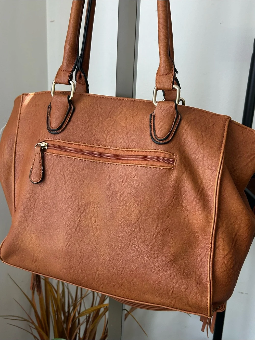 Michael Kors Brown Leather Fringe Shoulder Bag